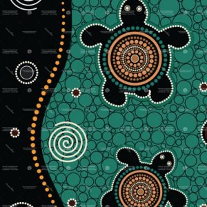 Cuadro Arte Aborigen Tortugas