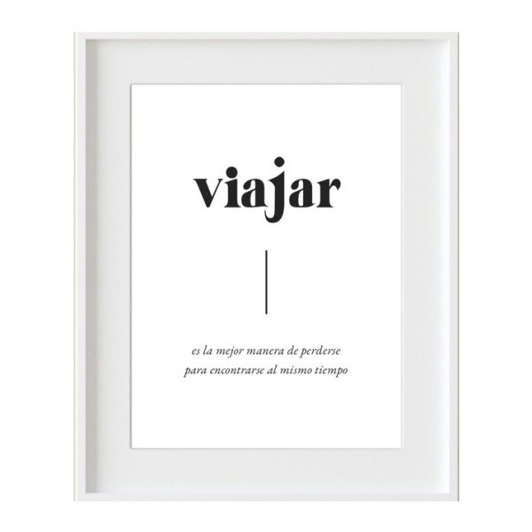 Cuadro Frase Viajar