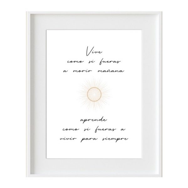 Cuadro Frase "Vivir y Aprender"